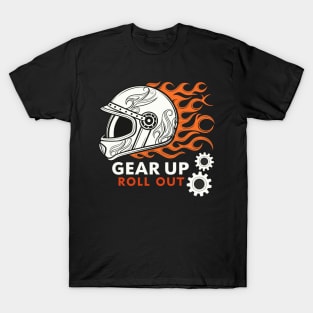Gear Up, Roll Out – Bold Biker Helmet Design for Motorcycle Lovers T-Shirt